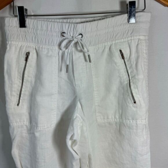 Athleta Cabo  White Linen Pants Sz 2P - Picture 7 of 9